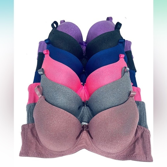 Other - 🆕 Secret 6 Pack of Color Print T-Shirt Bras B Cup C Cup and D Cup